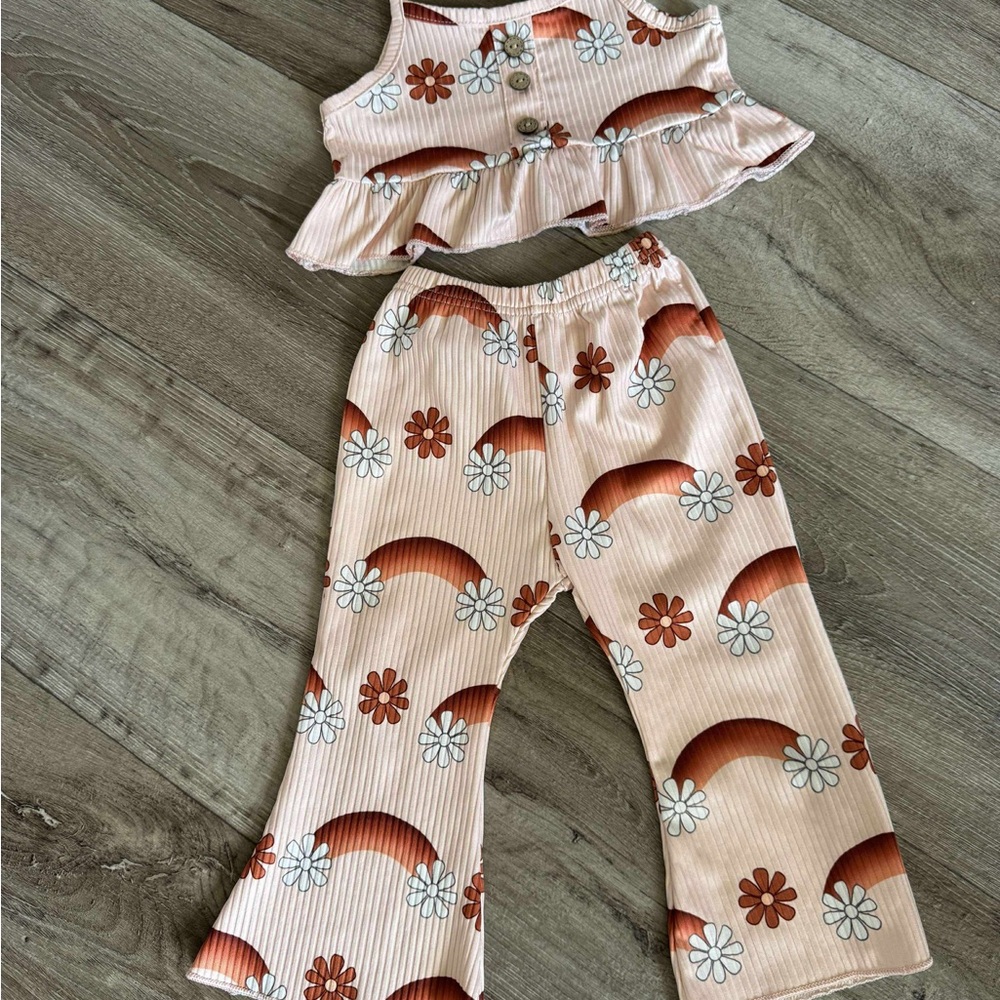 Kids Floral and Rainbow Matching Set